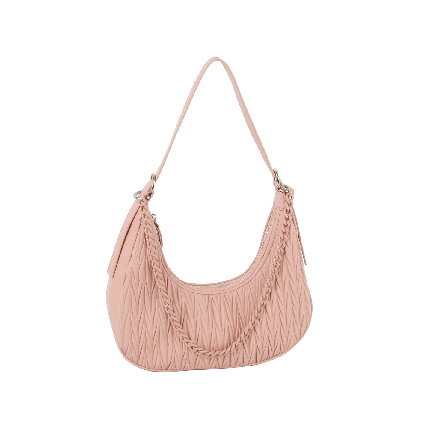 Chain detail woven design shoulder hobo bag by Handbag Factory-7