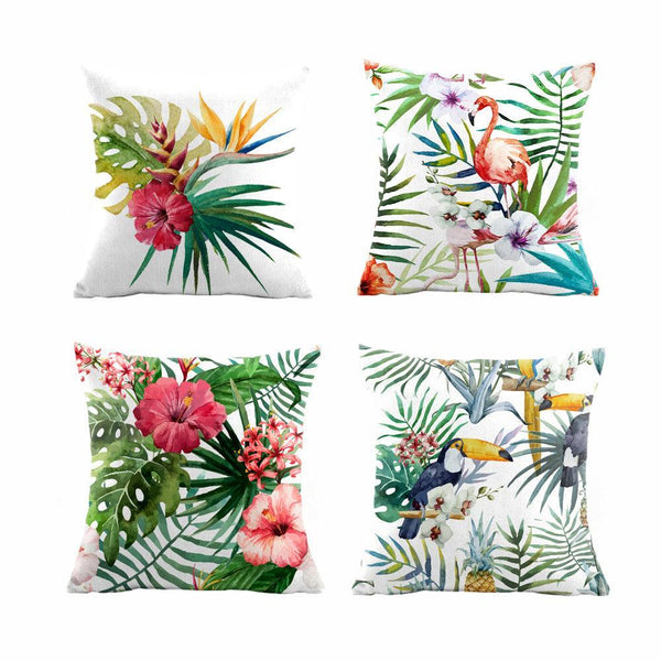 Water & Stain Resistant Floral Outdoor Cushion Cover | 45x45cm Garden Décor - Set of 1-0