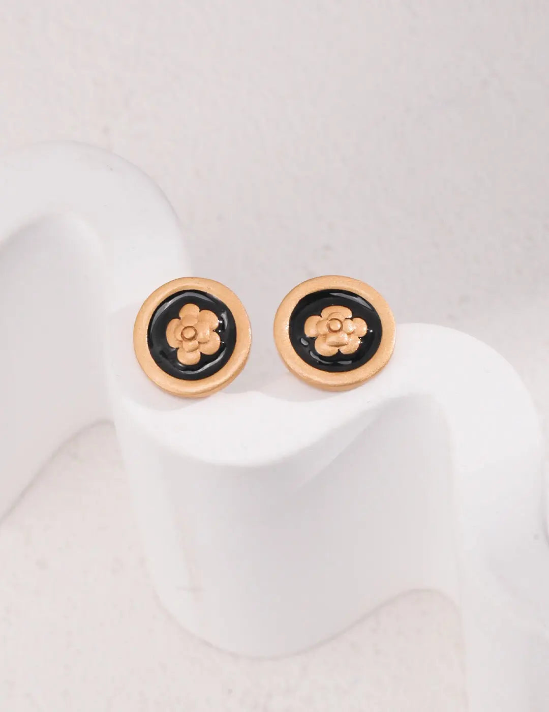 Camellia Drop Glaze Stud Earrings-0