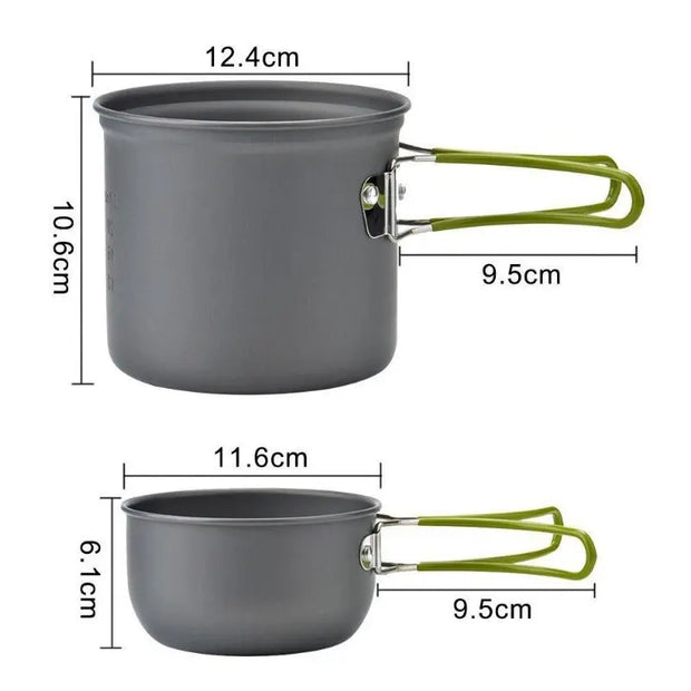 Camping Hiking Foldable Cookware Set Pot Pan-3
