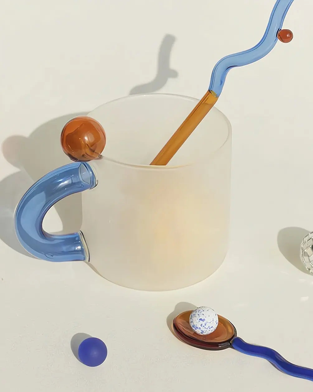 Candy Mug - Handblown Whimsical Dopamine Coffee Tea Cup-7