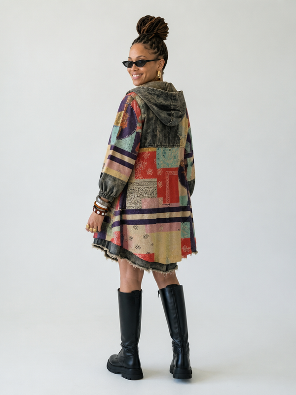 Adventurous Patchwork Denim Jacket-0