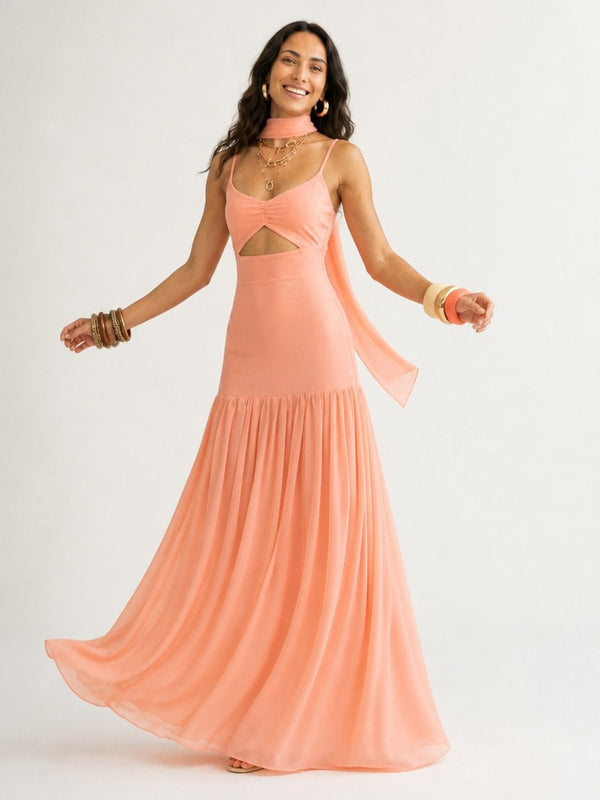 Radiant Ruched Maxi Dress-0