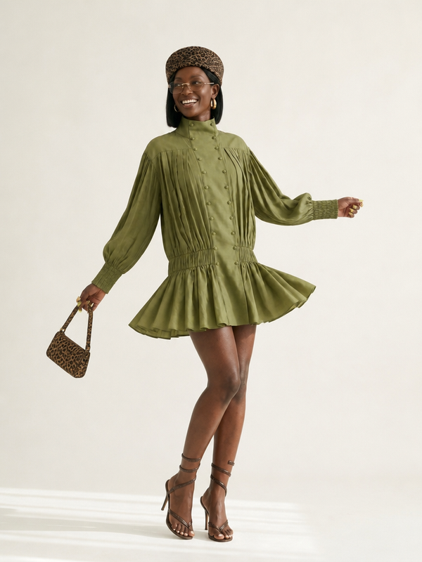 Free Spirit Ruffled Mini Dress-0