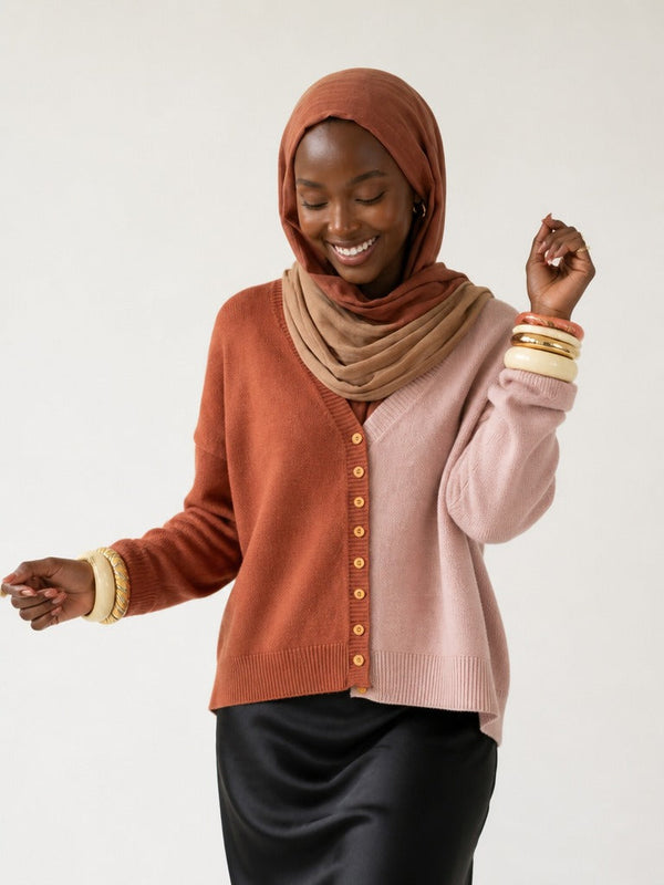 Chosen Color-Block Knit Cardigan-0