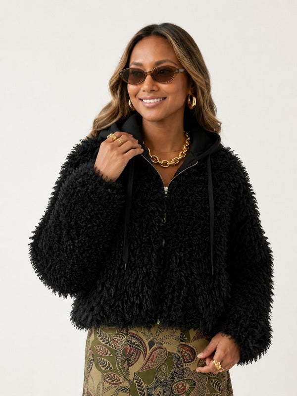 Fierce Oversized Faux Fur Jacket-0