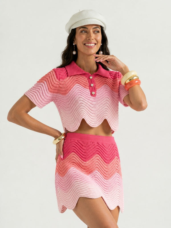 Vibrant Striped Knit Pullover Suit-0