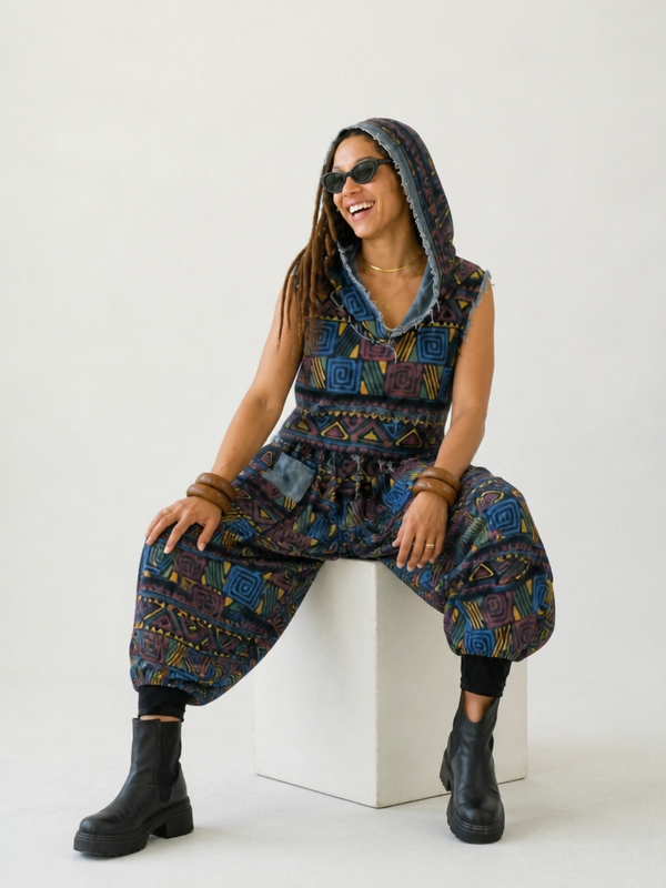 Adventurous Printed Loose Denim Set-0