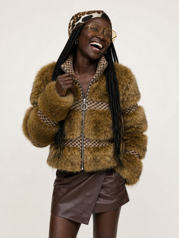 Fierce Faux Fur Patchwork Jacket-0