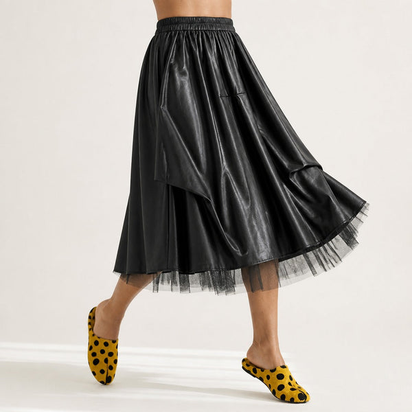 Unstoppable Pleated Mesh Maxi Skirt-0