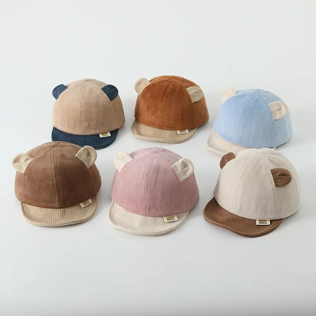 Cartoon Baby Hat Little Bear Hat Spring, Autumn, Winter Soft brim Duck Tongue Hat Baby Boys and Girls' Baseball Hat - Memoriex 