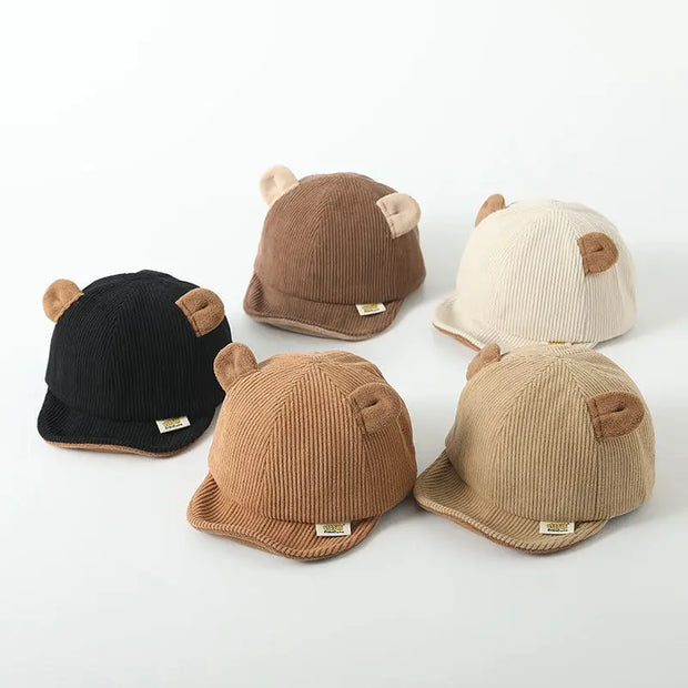 Cartoon Baby Hat Little Bear Hat Spring, Autumn, Winter Soft brim Duck Tongue Hat Baby Boys and Girls' Baseball Hat - Memoriex 