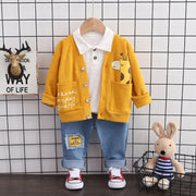 Cartoon Coat Three-piece Set 1-3 Years Old 4 Children's Clothes - Memoriex 
