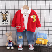 Cartoon Coat Three-piece Set 1-3 Years Old 4 Children's Clothes - Memoriex 