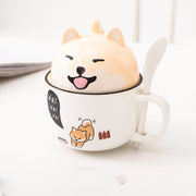 Cartoon Office Ceramic Mug With Lid Spoon - Memoriex 
