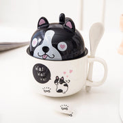 Cartoon Office Ceramic Mug With Lid Spoon - Memoriex 