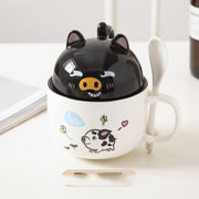 Cartoon Office Ceramic Mug With Lid Spoon - Memoriex 