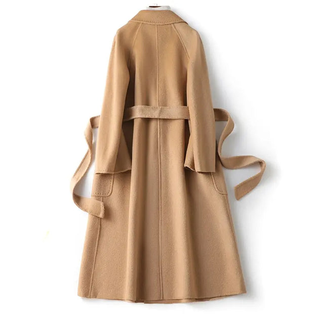 Cashmere Woollen Long coat | Fur Jackets Ladies | Trench coats - Memoriex 