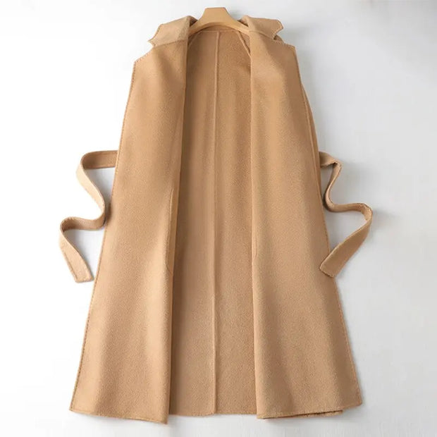 Cashmere Woollen Long coat | Fur Jackets Ladies | Trench coats - Memoriex 