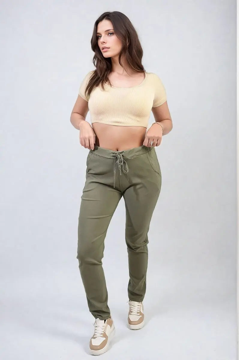 Casual Drawstring Trousers-3