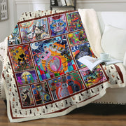 Cat Sherpa Blanket Animal Pattern Printing Double Layer Children - Memoriex 