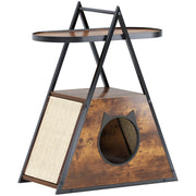 Cat house,end table.Wood cat condo black vintage pet furniture - Memoriex 