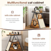 Cat house,end table.Wood cat condo black vintage pet furniture - Memoriex 