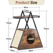 Cat house,end table.Wood cat condo black vintage pet furniture - Memoriex 