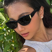 Cat's Eye Sunglasses Irregular Cat's Eye Sunglasses Women's Trendy High End Sensation Slim Retro Sunglasses Round - Memoriex 