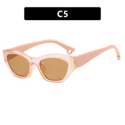 Cat's Eye Sunglasses Irregular Cat's Eye Sunglasses Women's Trendy High End Sensation Slim Retro Sunglasses Round - Memoriex 