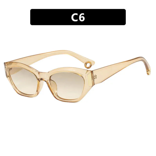 Cat's Eye Sunglasses Irregular Cat's Eye Sunglasses Women's Trendy High End Sensation Slim Retro Sunglasses Round - Memoriex 