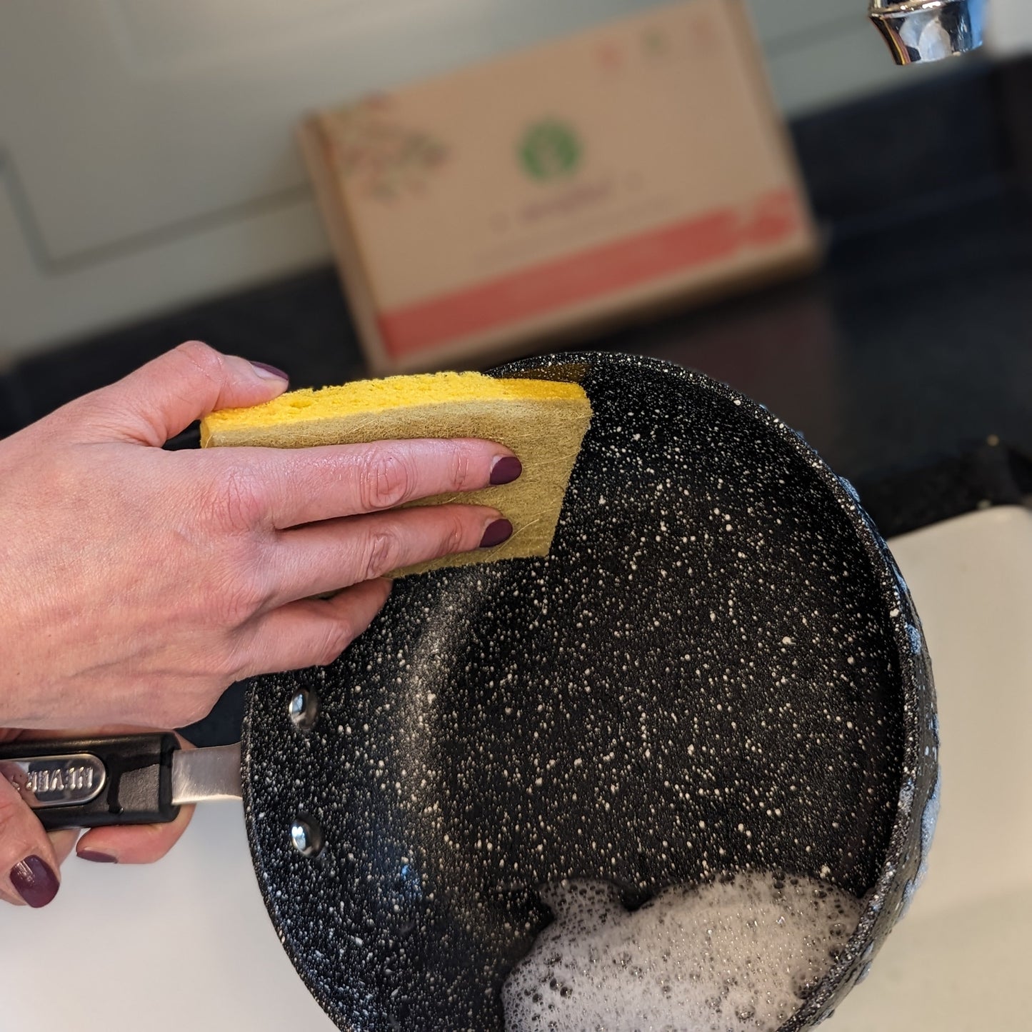 Plastic Free Sponges | Cellulose & Sisal Natural Washing Up Cleaning Sponge Scourers (4 pck)-2