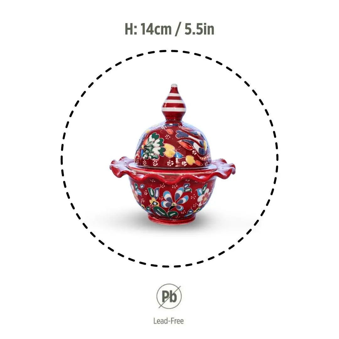 Ceramic Candy Dish Tulip Red 14cm - Memoriex 