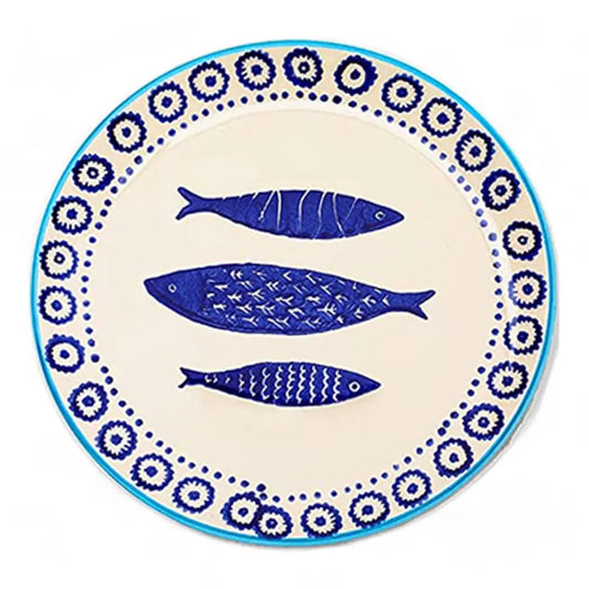 Ceramic Serving Plate&Platter Nature Fish Big Fish 26cm - Memoriex 