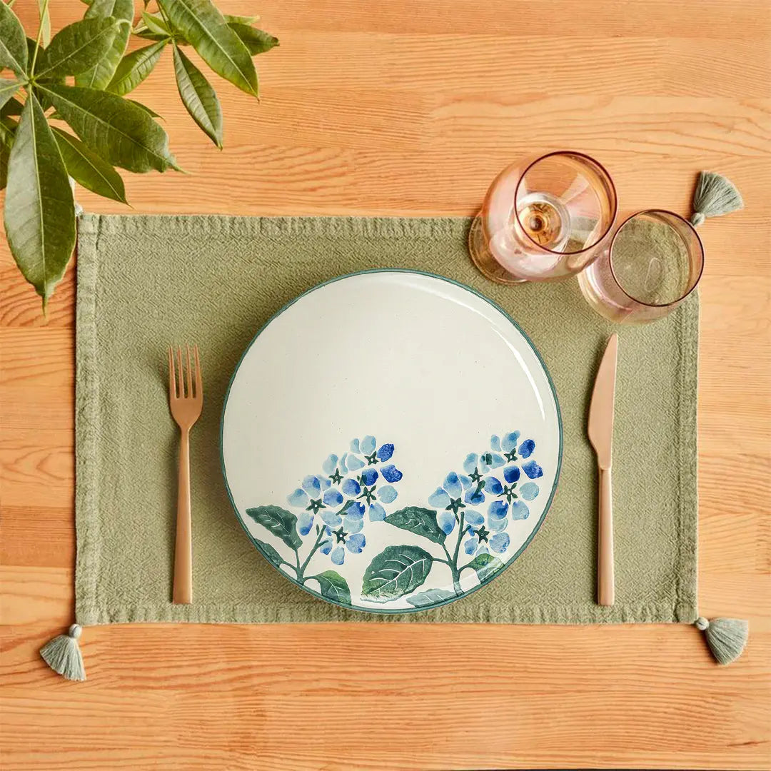 Ceramic Side Plate Nature Floral Blue 20cm-2