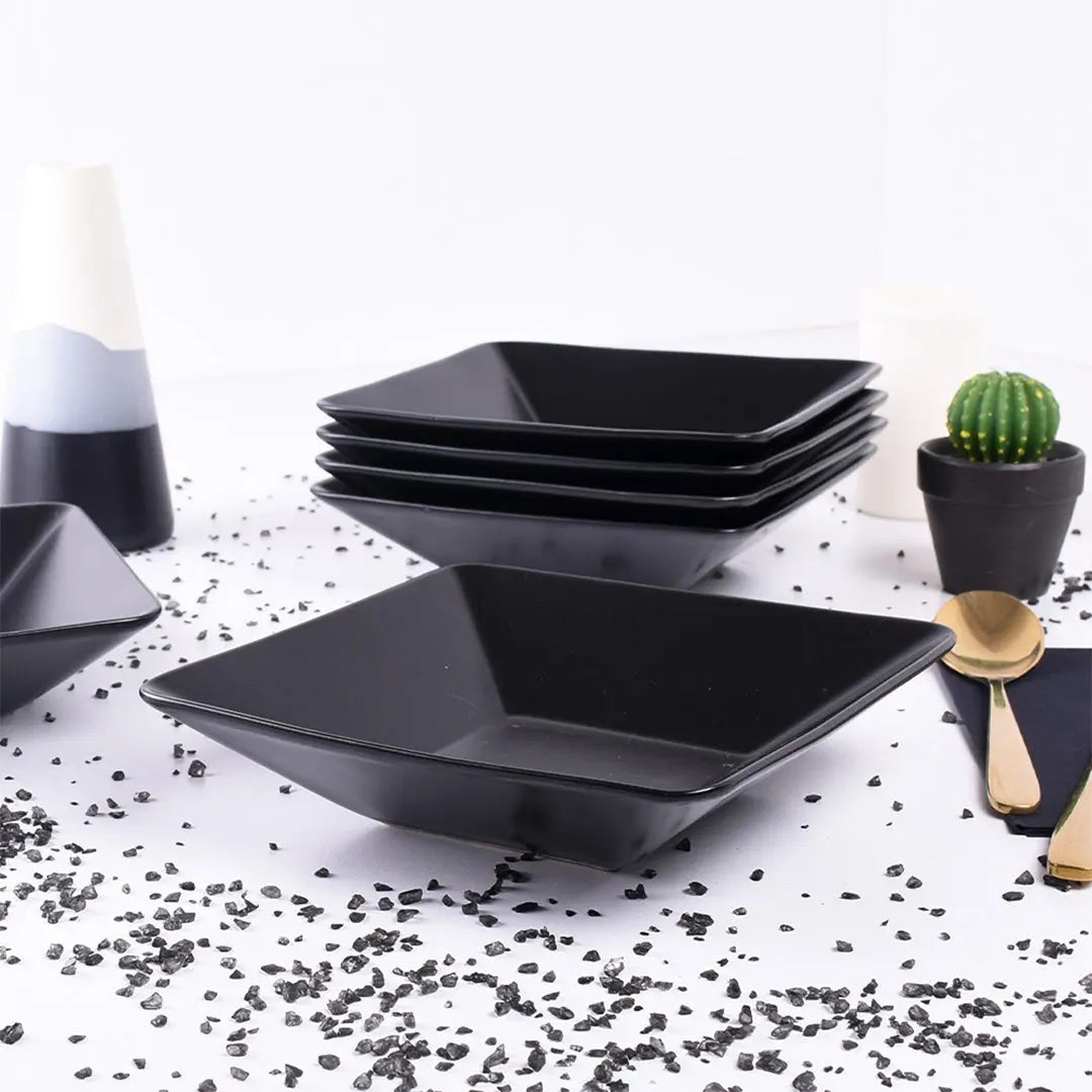 Ceramic Snack&Dip Bowl Black Pearl Black 19cm-2