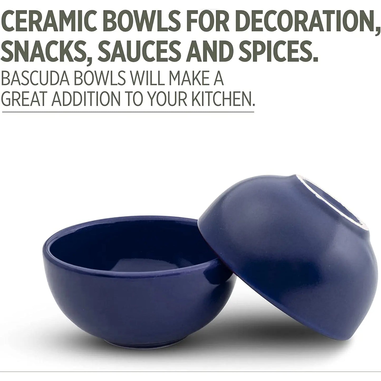 Ceramic Snack&Dip Bowl Matrix Blue 8cm-4