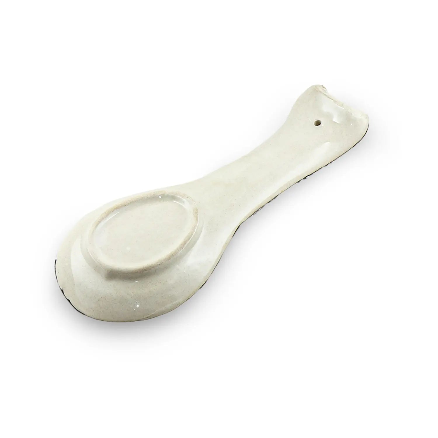 Ceramic Spoon Rest Flower Red Black 24cm-1