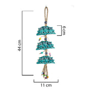 Ceramic Wall Decoration with Hanging Lady Bug Trio, Turquoise-1