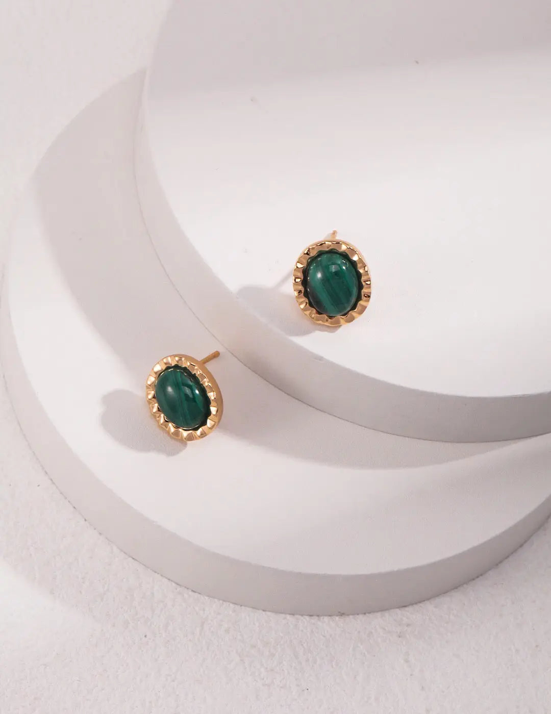 Charm Malachite Stud - Memoriex