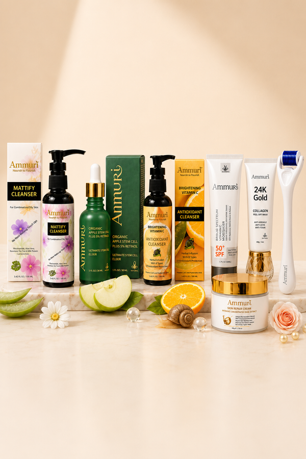 Blemish-Balancing & Anti-Ageing Skincare Set | Retinol, Vitamin C & Stem Cell | Ammuri-0
