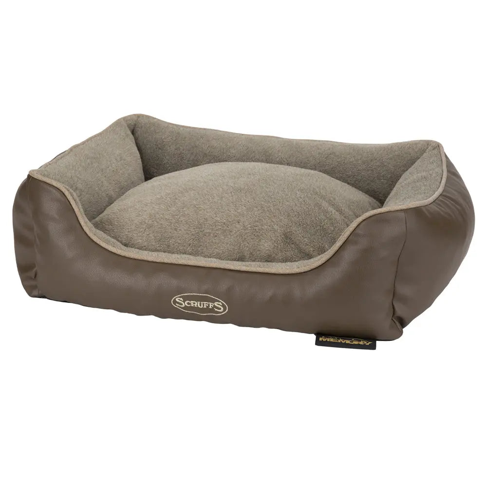 Chateau Memory Foam Orthopaedic Box Dog Bed (Dove, Latte) by Scruffs - Memoriex