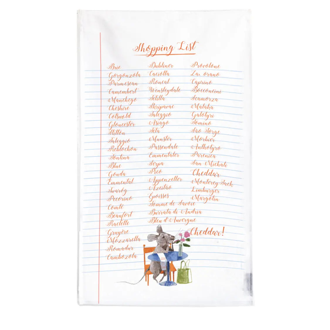 Cheese Shopping List Tea Towel-0