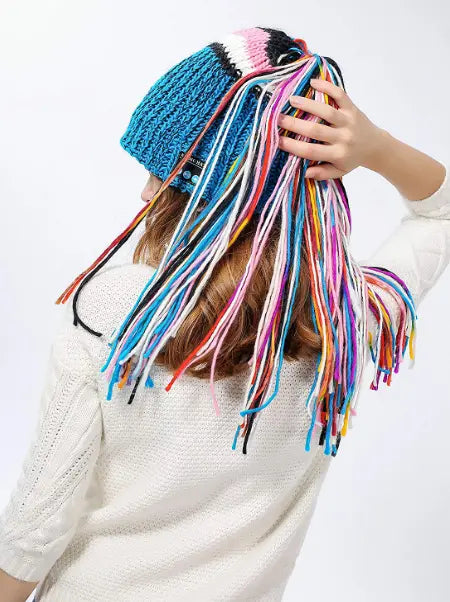 Chic Winter Warm Knit Bluetooth Beanie with Wireless Headphone Headset Speakers & Mic Rechargeable Battery Hands Free for Outdoor Sport for Women Teens Girls - Memoriex 