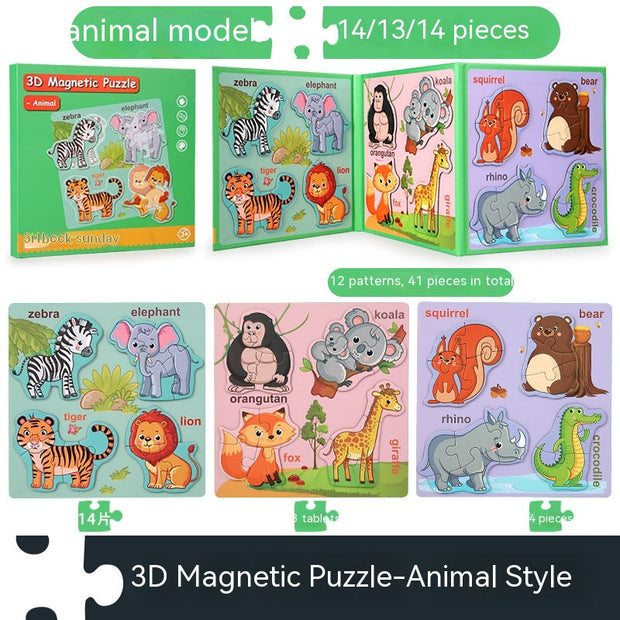 Children's Book Folding 3D Advanced Puzzle Magnetic - Memoriex 