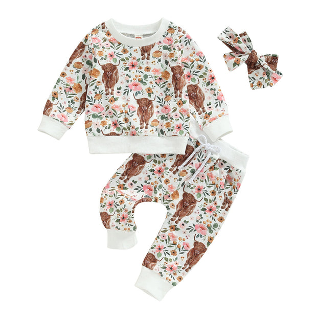 Children's Floral Headwear Hoodie Set - Memoriex 