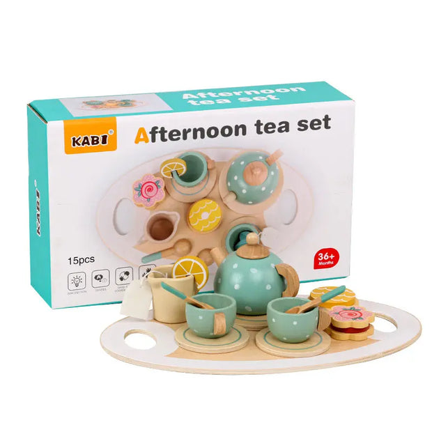 Children's Home Afternoon Tea Desserts Cake Sales Teapot Cups Tea Set Wooden Christmas Toys Gifts - Memoriex 