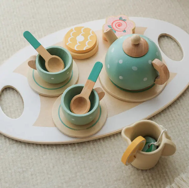 Children's Home Afternoon Tea Desserts Cake Sales Teapot Cups Tea Set Wooden Christmas Toys Gifts - Memoriex 