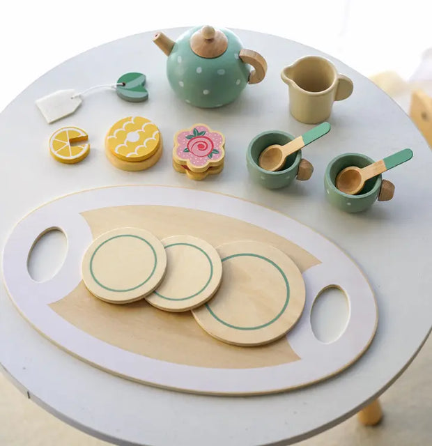 Children's Home Afternoon Tea Desserts Cake Sales Teapot Cups Tea Set Wooden Christmas Toys Gifts - Memoriex 