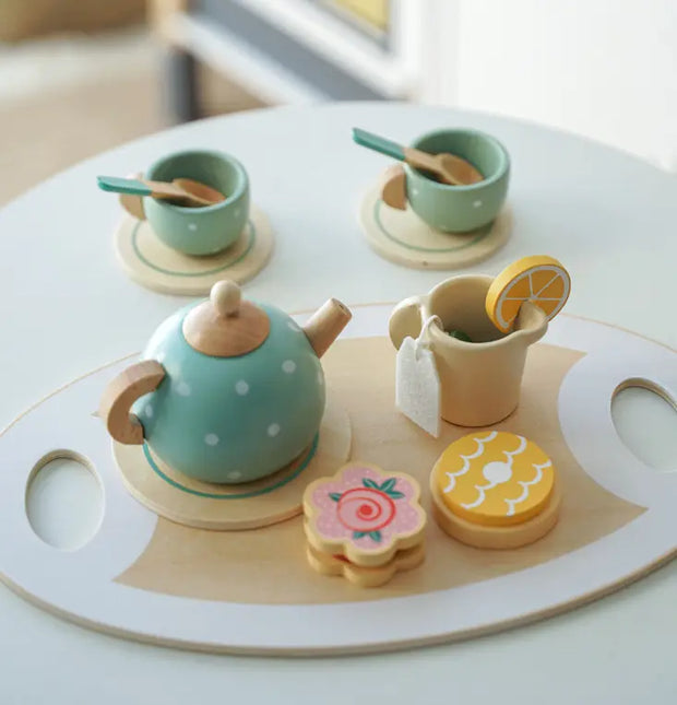 Children's Home Afternoon Tea Desserts Cake Sales Teapot Cups Tea Set Wooden Christmas Toys Gifts - Memoriex 